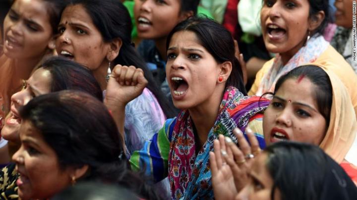 women protest against rape in india